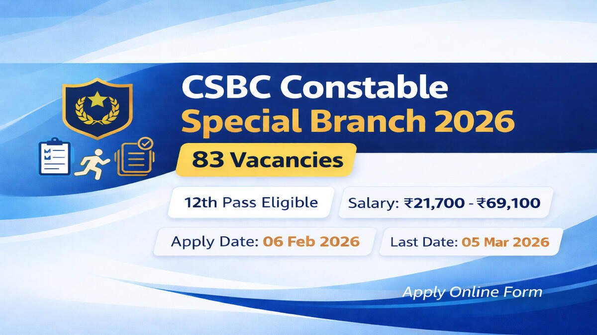 CSBC Constable Special Branch Recruitment 2026